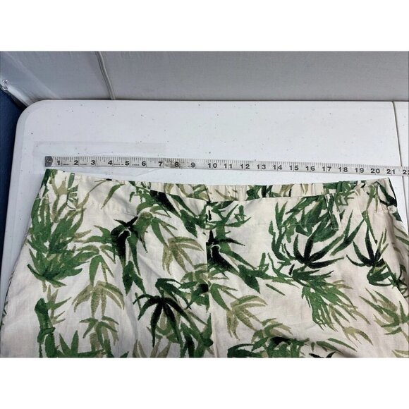 NEW J Jill Pants Linen Cropped Wide Leg Tropical Green size XXL Beach Coastal - Picture 3 of 10